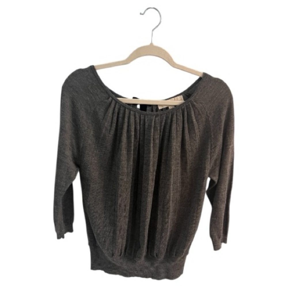 LOFT Charcoal Scoop Neck Sweater